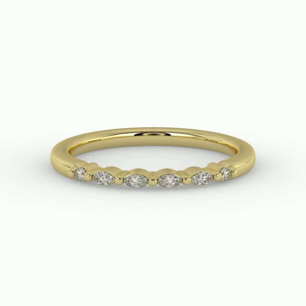 360 degree view of Allisson Marquise Diamond Band