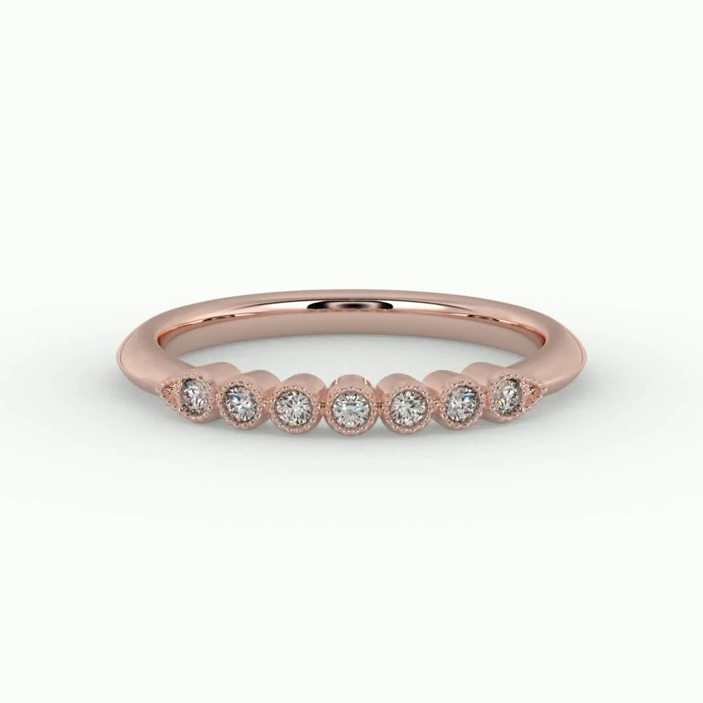 360 degree view of Serenity Milgrain Diamond Band