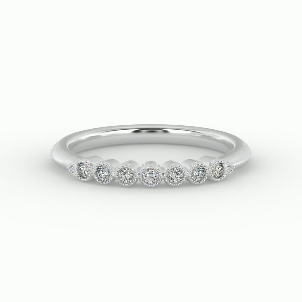 360 degree view of Serenity Milgrain Diamond Band