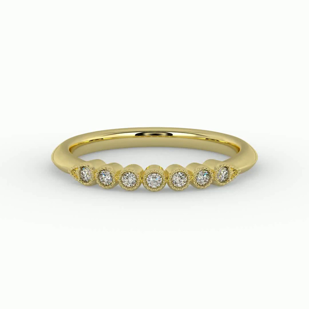 360 degree view of Serenity Milgrain Diamond Band