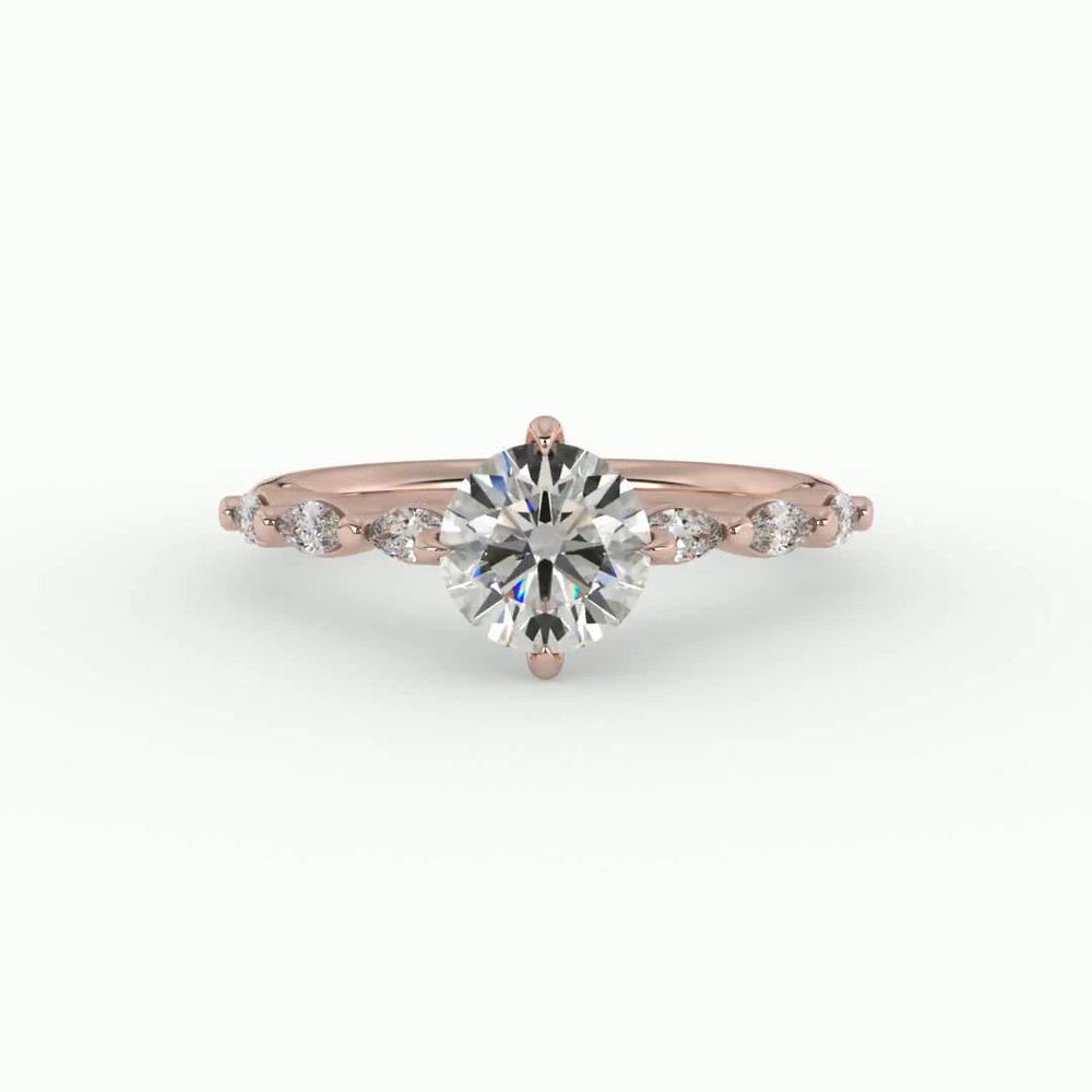 360 degree view of Mila Marquise Band Engagement Ring