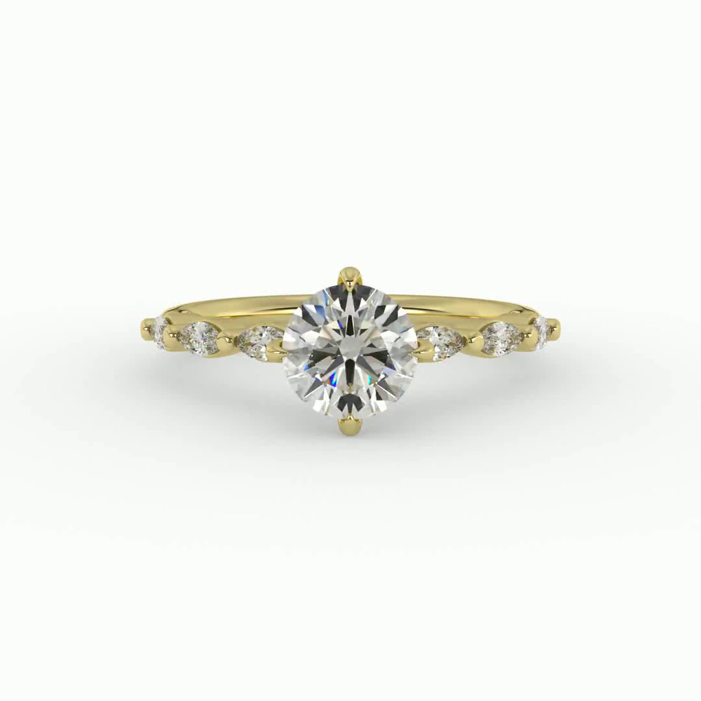 360 degree view of Mila Marquise Band Engagement Ring