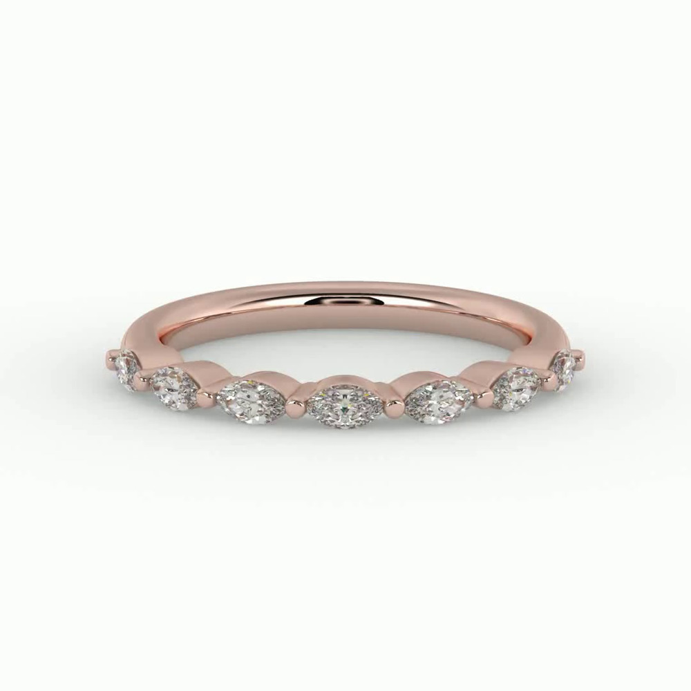 360 degree view of Mila Marquise Diamond Band