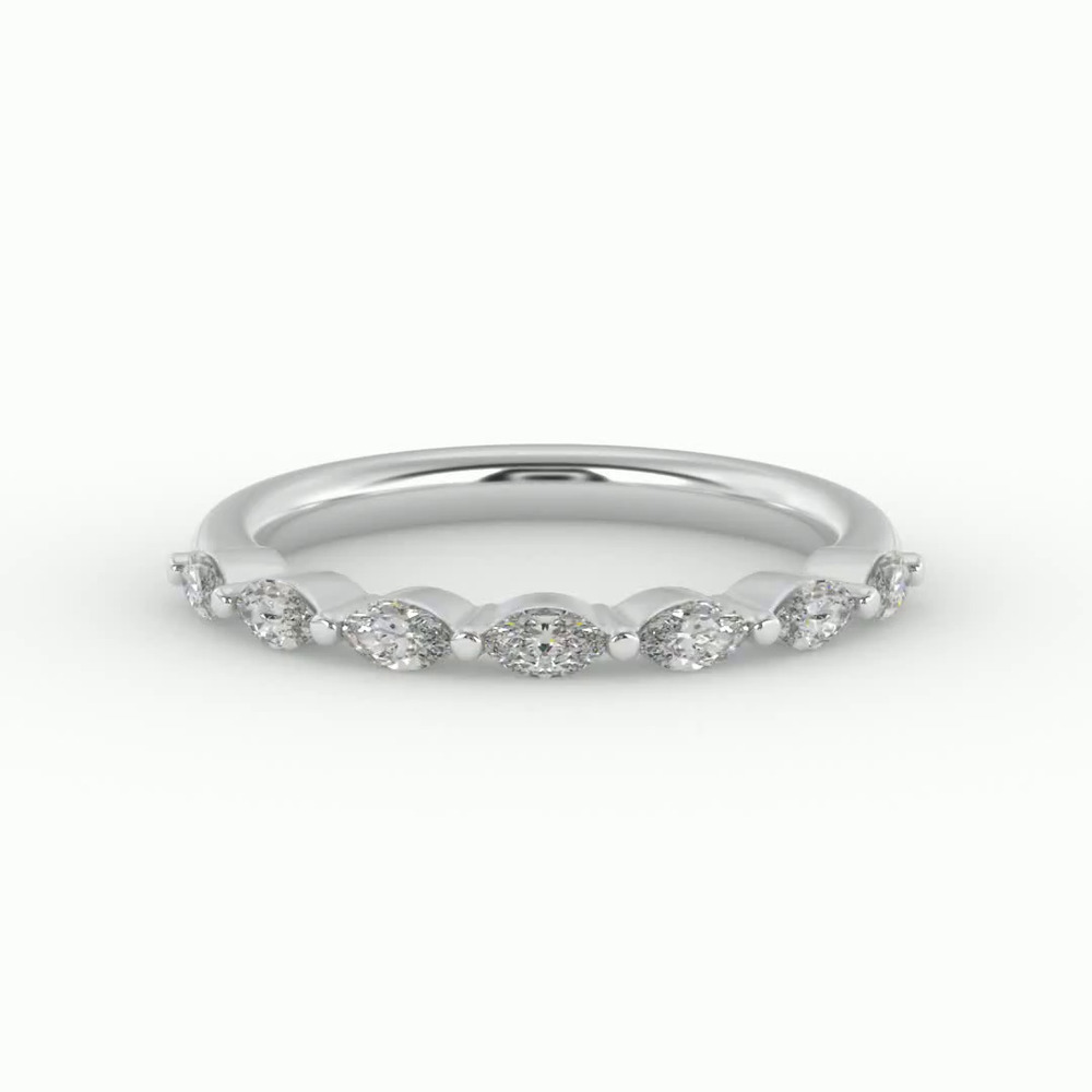 360 degree view of Mila Marquise Diamond Band
