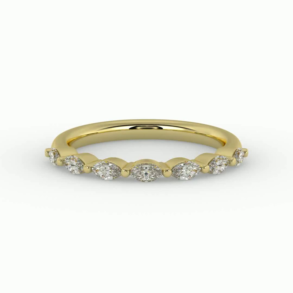 360 degree view of Mila Marquise Diamond Band