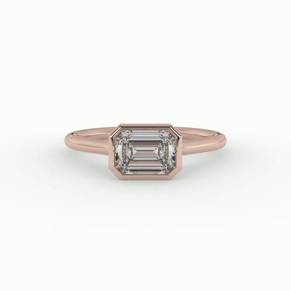 360 degree view of Harper Bezel Cathedral Engagement Ring