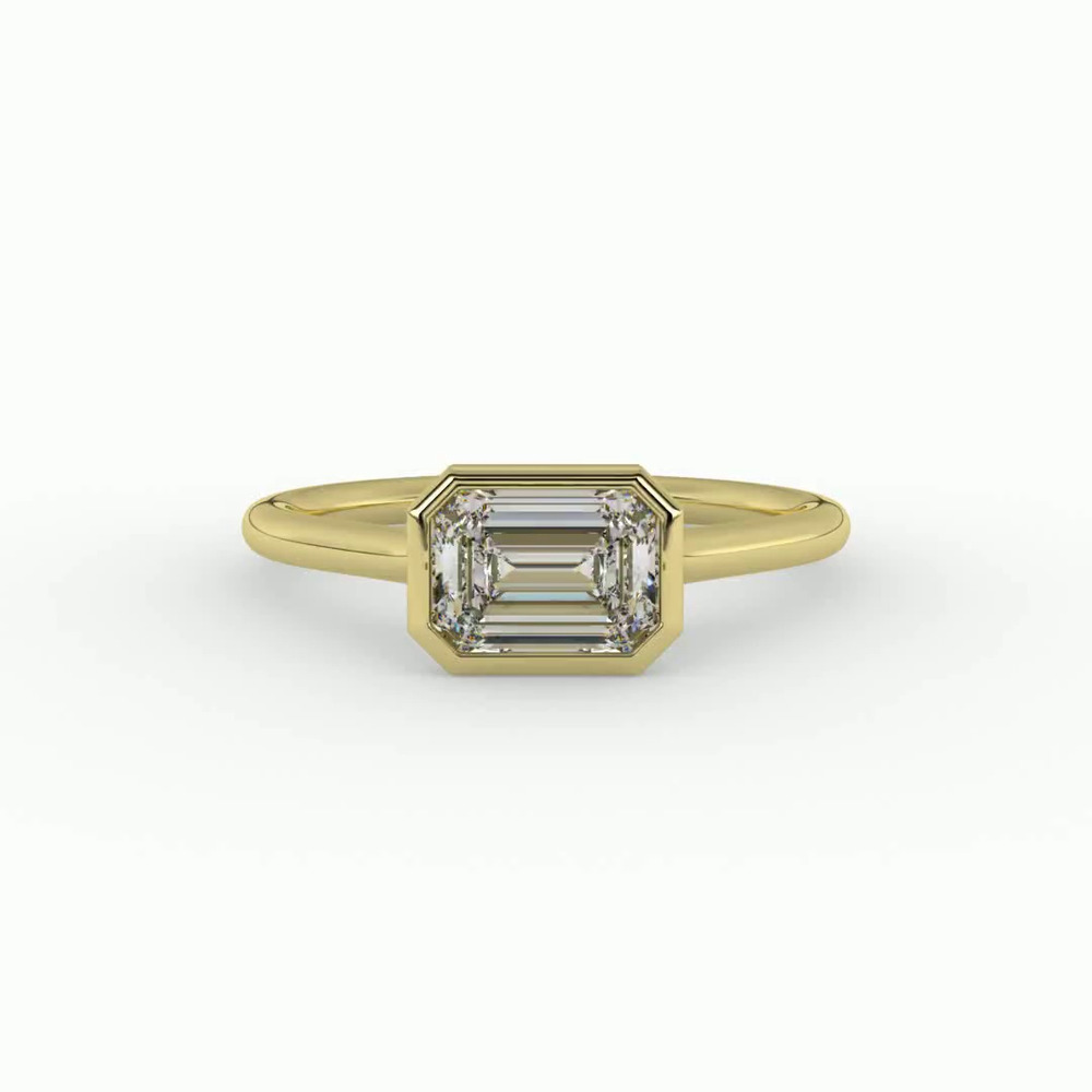 360 degree view of Harper Bezel Cathedral Engagement Ring
