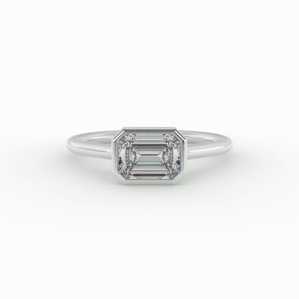 360 degree view of Harper Bezel Cathedral Engagement Ring