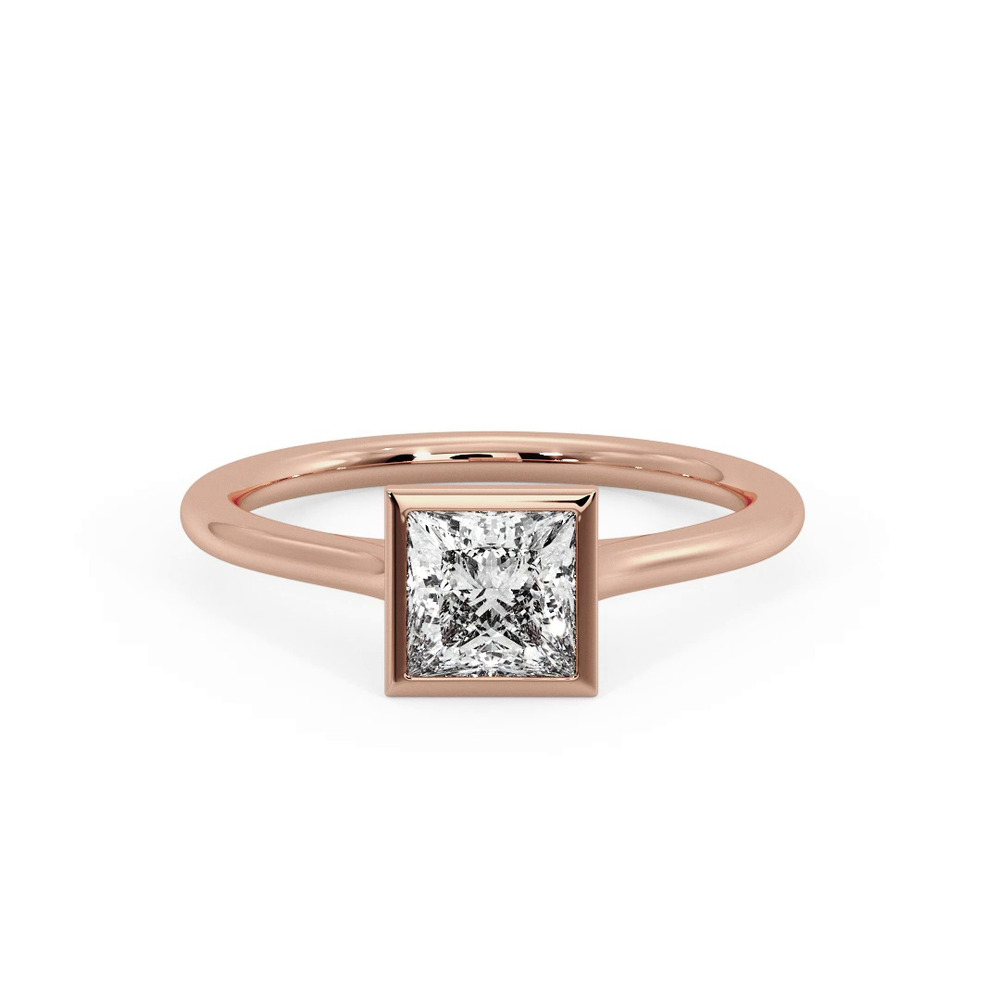 360 degree view of Emery Bezel Solitaire Engagement Ring