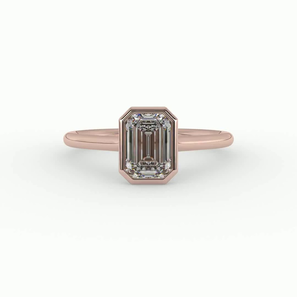 360 degree view of Emery Bezel Solitaire Engagement Ring
