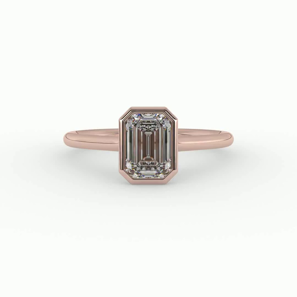360 degree view of Emery Bezel Solitaire Engagement Ring