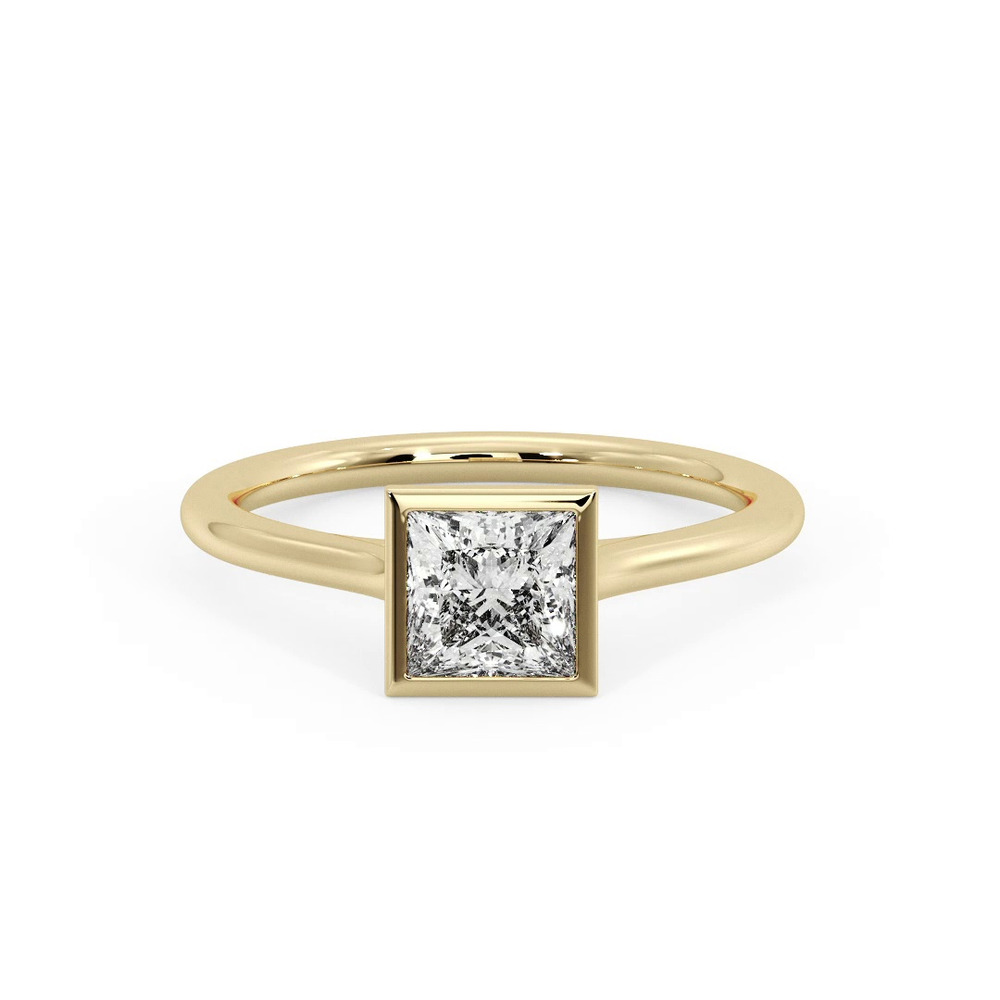 360 degree view of Emery Bezel Solitaire Engagement Ring