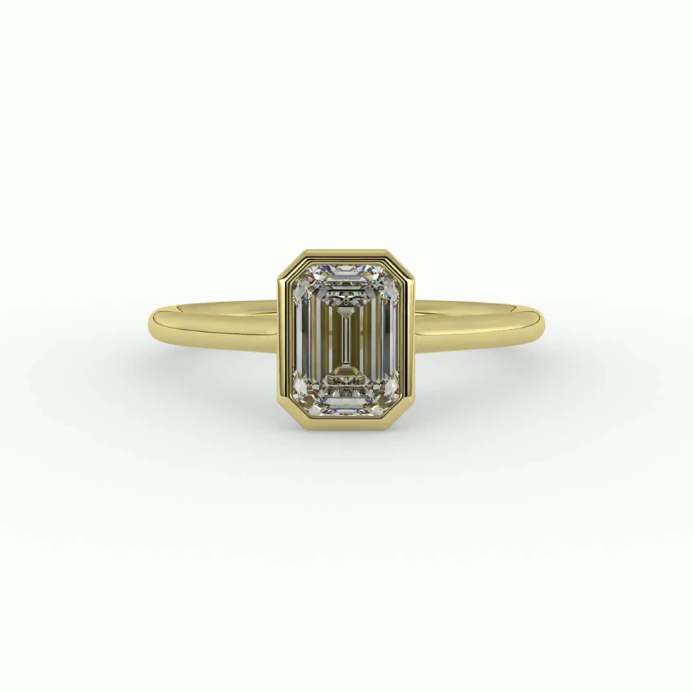 360 degree view of Emery Bezel Solitaire Engagement Ring