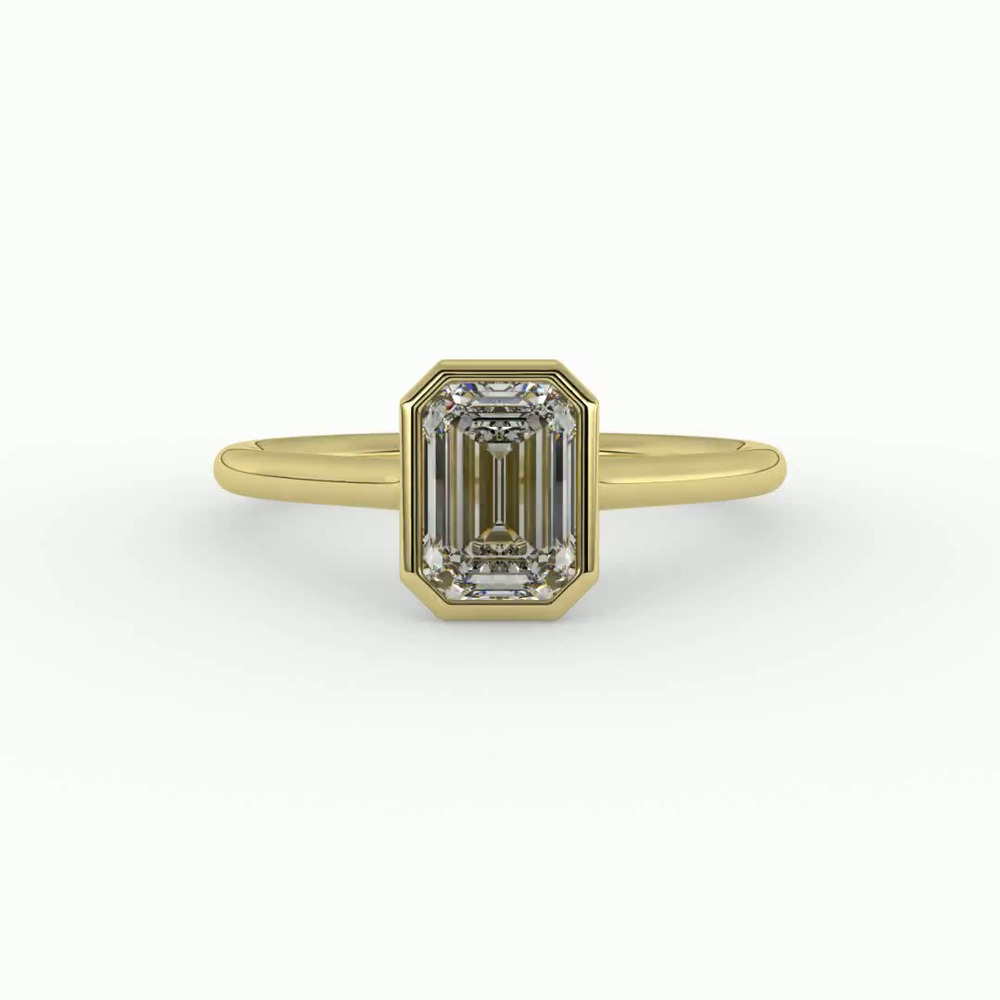360 degree view of Emery Bezel Solitaire Engagement Ring