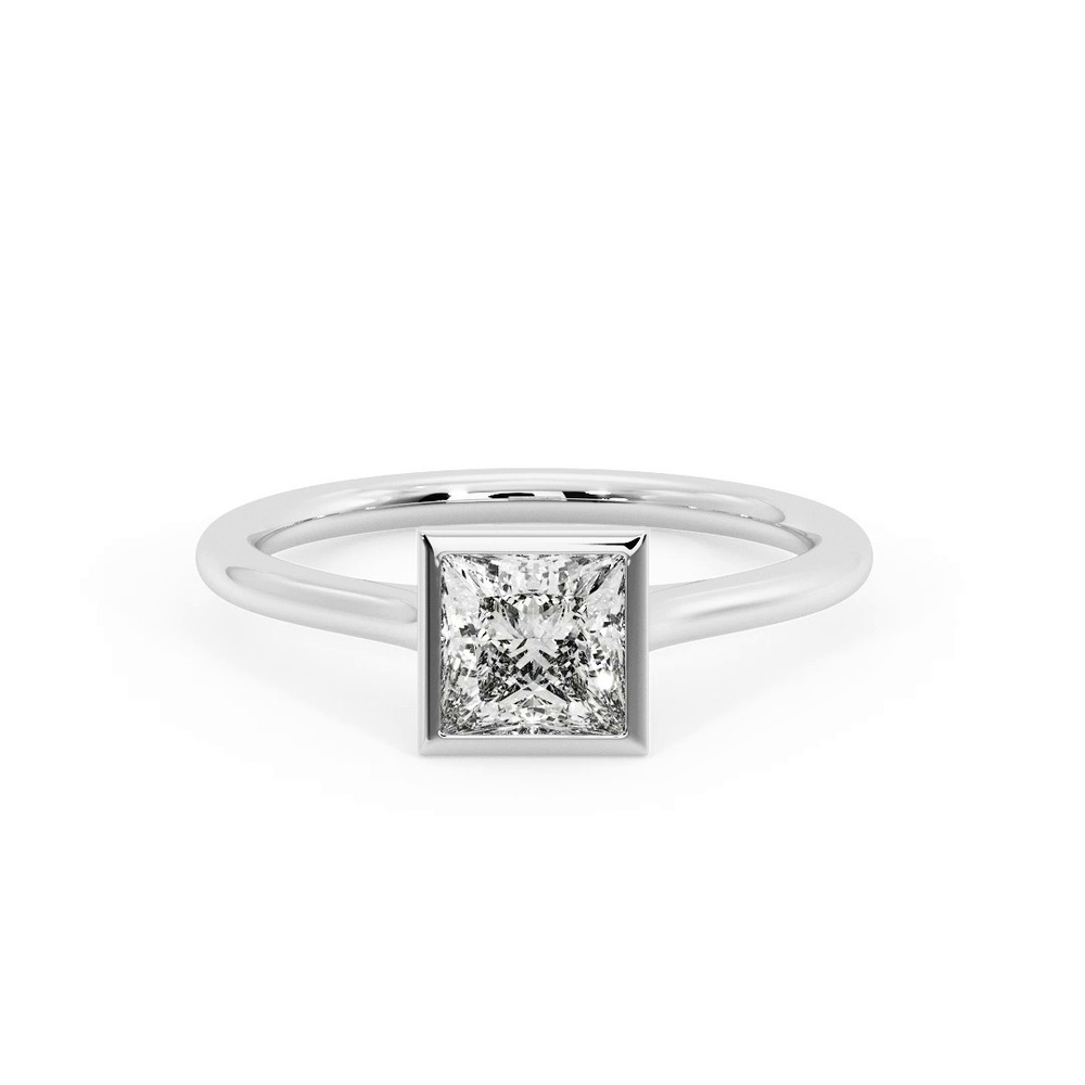 360 degree view of Emery Bezel Solitaire Engagement Ring