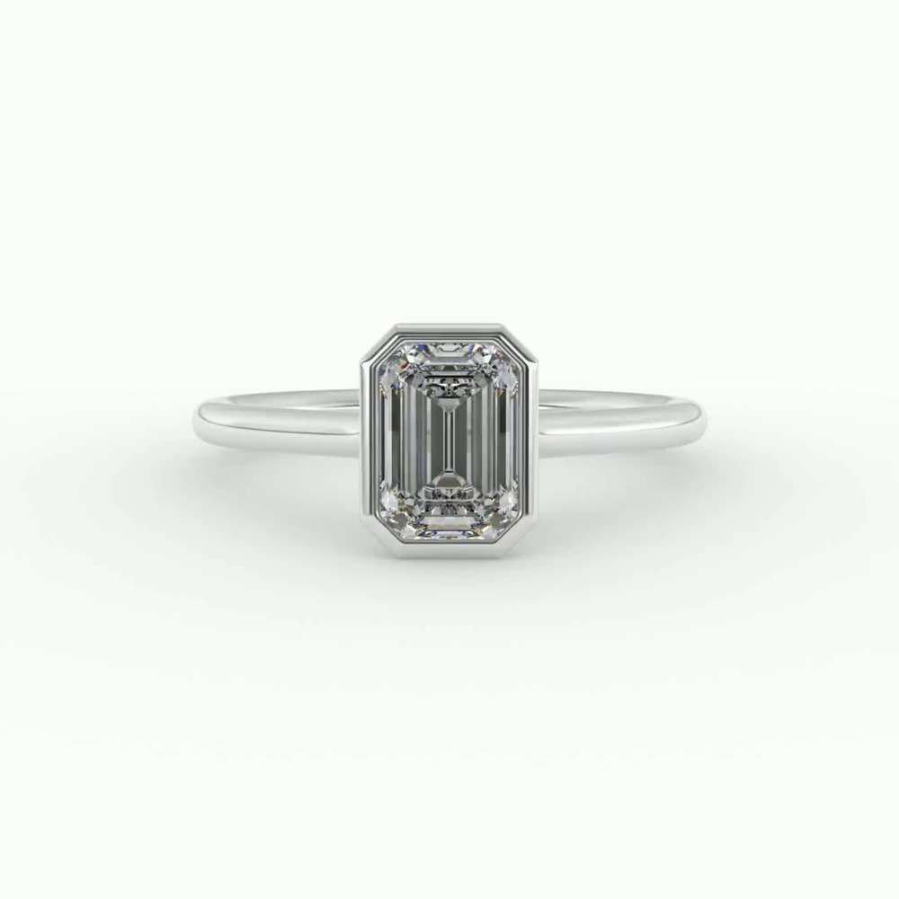 360 degree view of Emery Bezel Solitaire Engagement Ring