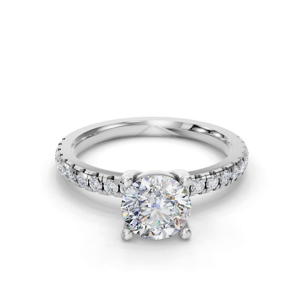 360 degree view of Kennedy Grand Pavé Accent Engagement Ring