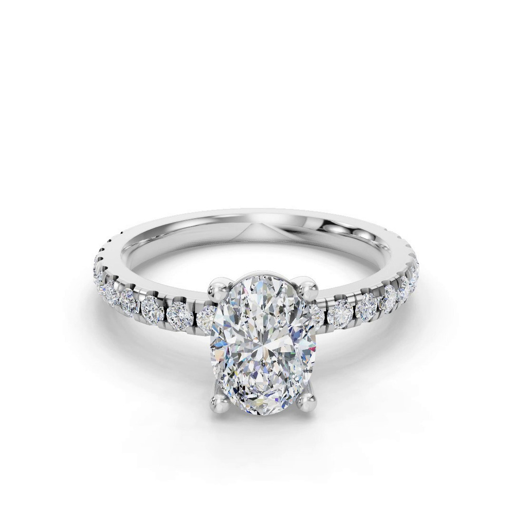 360 degree view of Kennedy Majestic Pavé Accent Engagement Ring