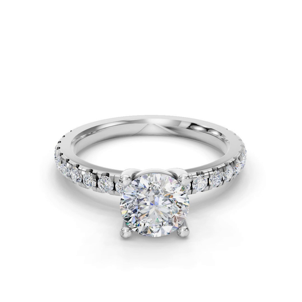 360 degree view of Kennedy Majestic Pavé Accent Engagement Ring
