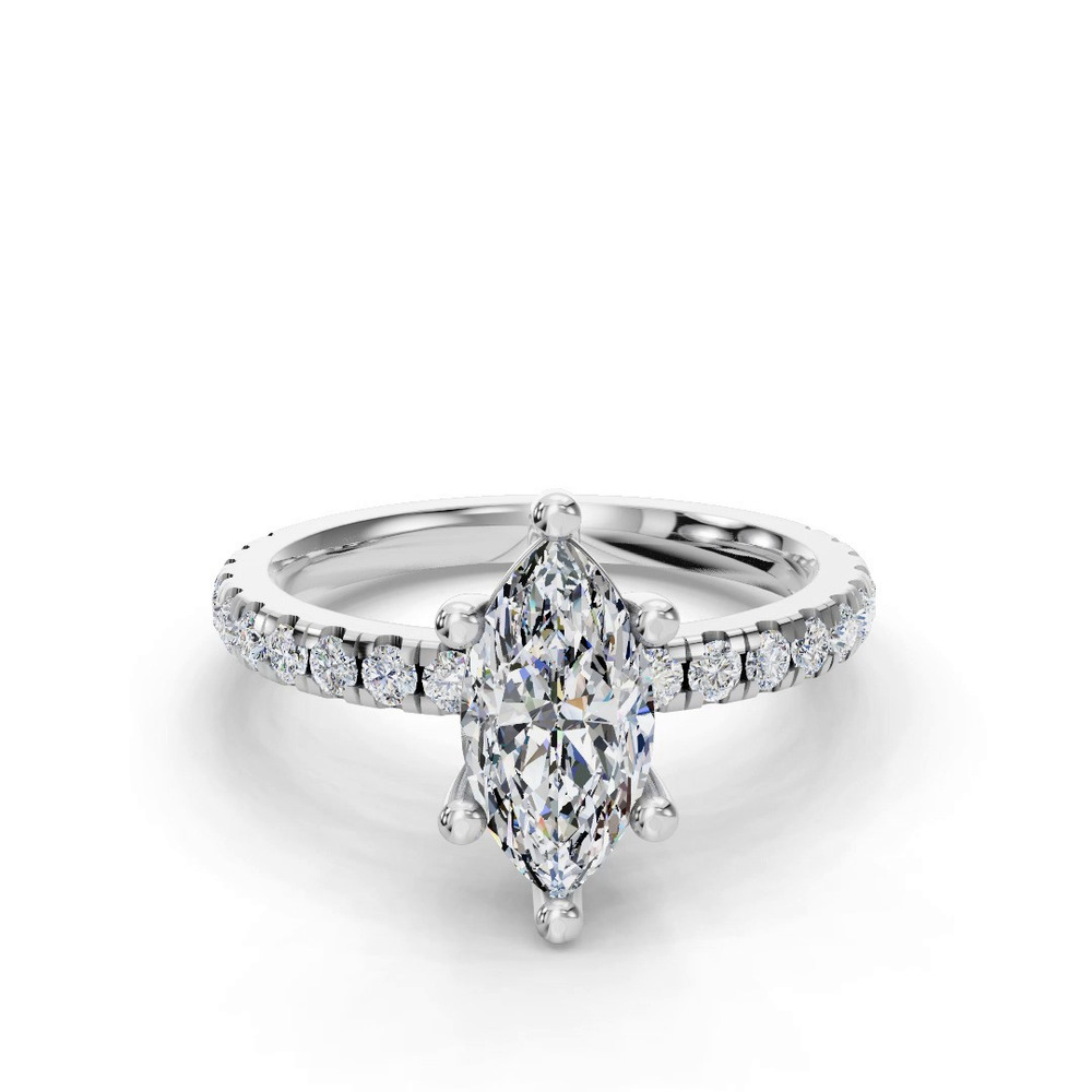 360 degree view of Kennedy Majestic Pavé Accent Engagement Ring