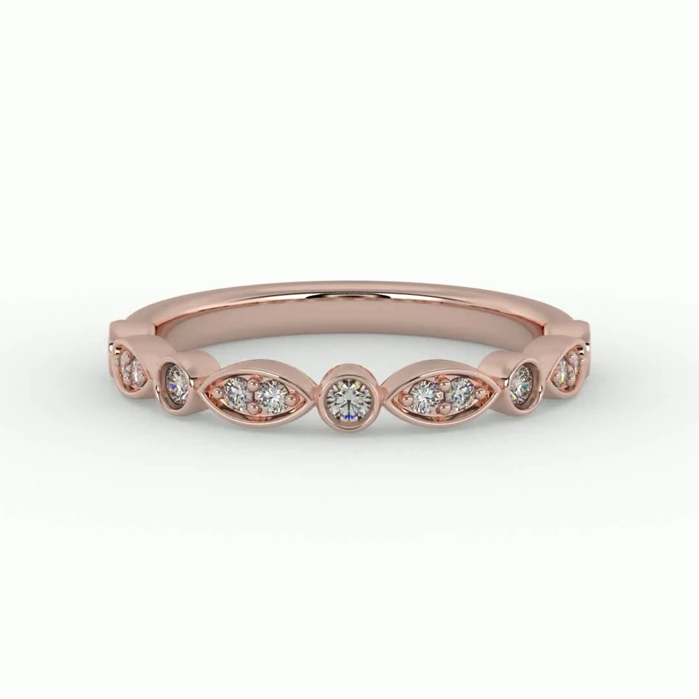 360 degree view of Avery Round And Marquise Diamond Band