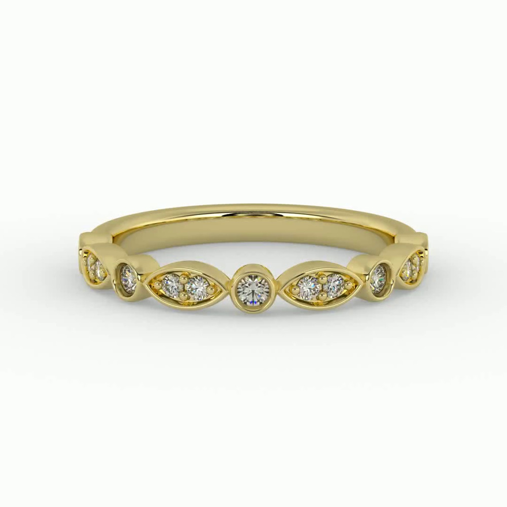 360 degree view of Avery Round And Marquise Diamond Band