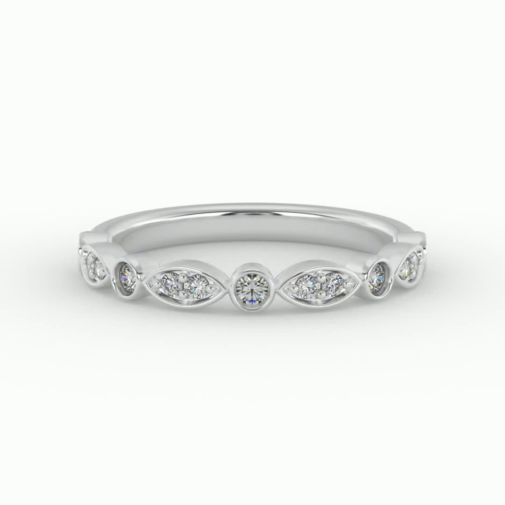 360 degree view of Avery Round And Marquise Diamond Band