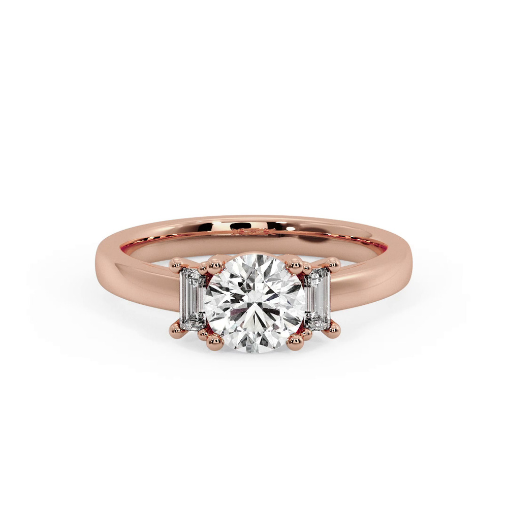360 degree view of Jennifer Emerald Three-Stone Engagement Ring