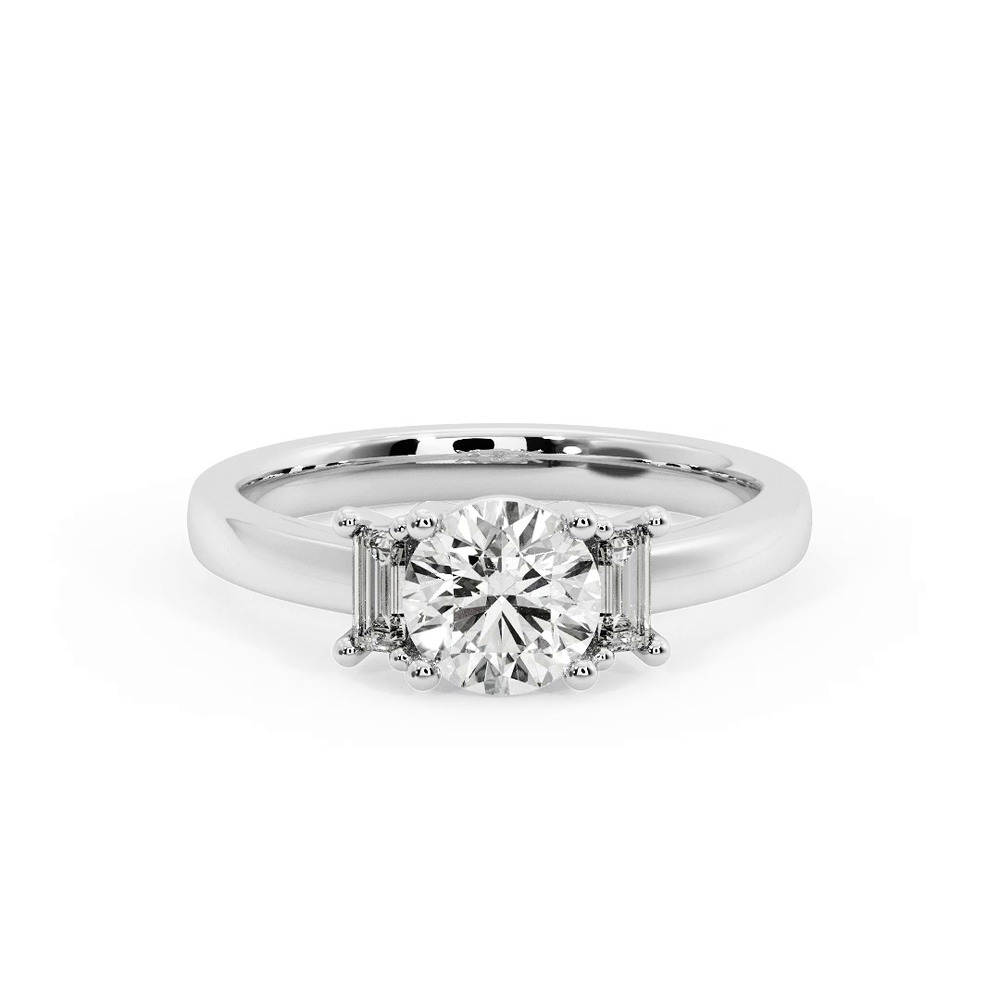 360 degree view of Jennifer Emerald Three-Stone Engagement Ring