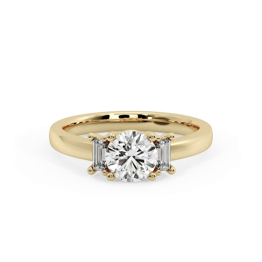 360 degree view of Jennifer Emerald Three-Stone Engagement Ring