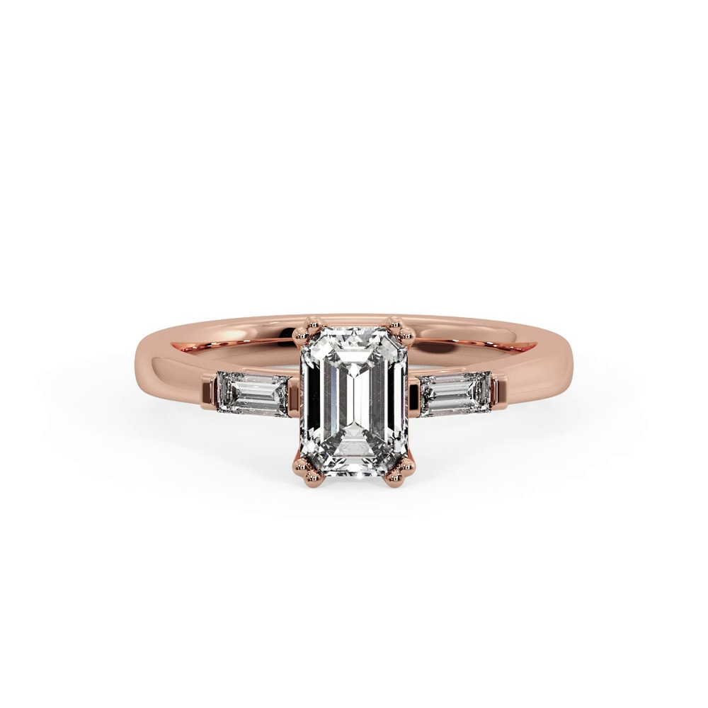 360 degree view of Jaliyah Three-Stone Straight Baguette Engagement Ring