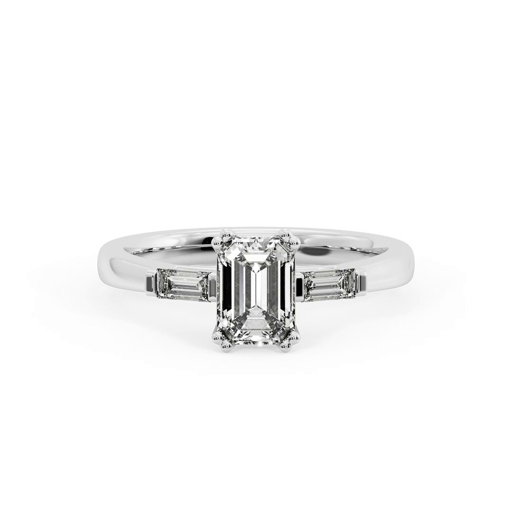 360 degree view of Jaliyah Three-Stone Straight Baguette Engagement Ring