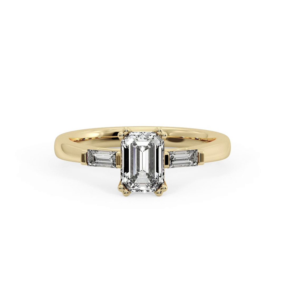360 degree view of Jaliyah Three-Stone Straight Baguette Engagement Ring