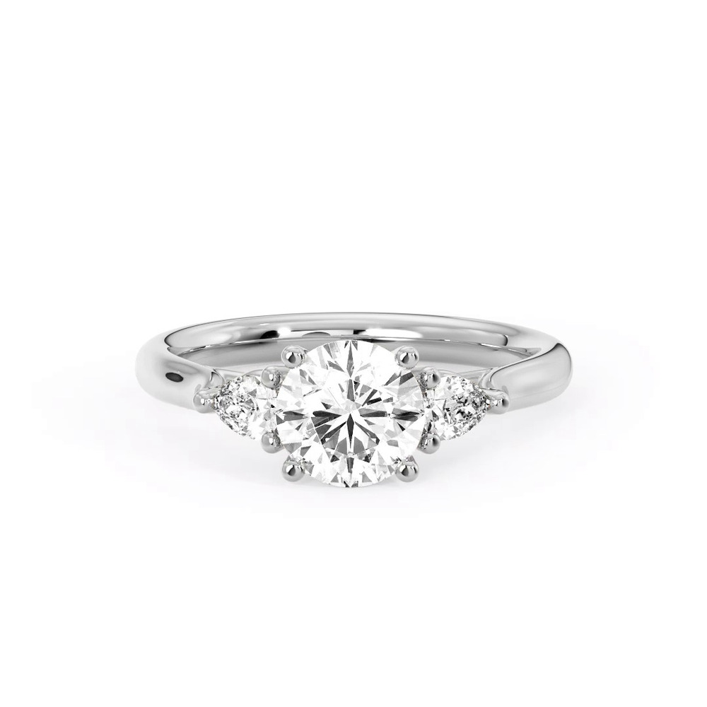 360 degree view of Aleena Classic Pear Three-Stone Engagement Ring