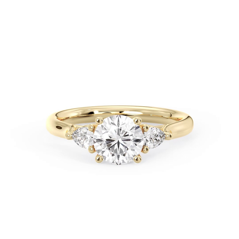 360 degree view of Aleena Classic Pear Three-Stone Engagement Ring