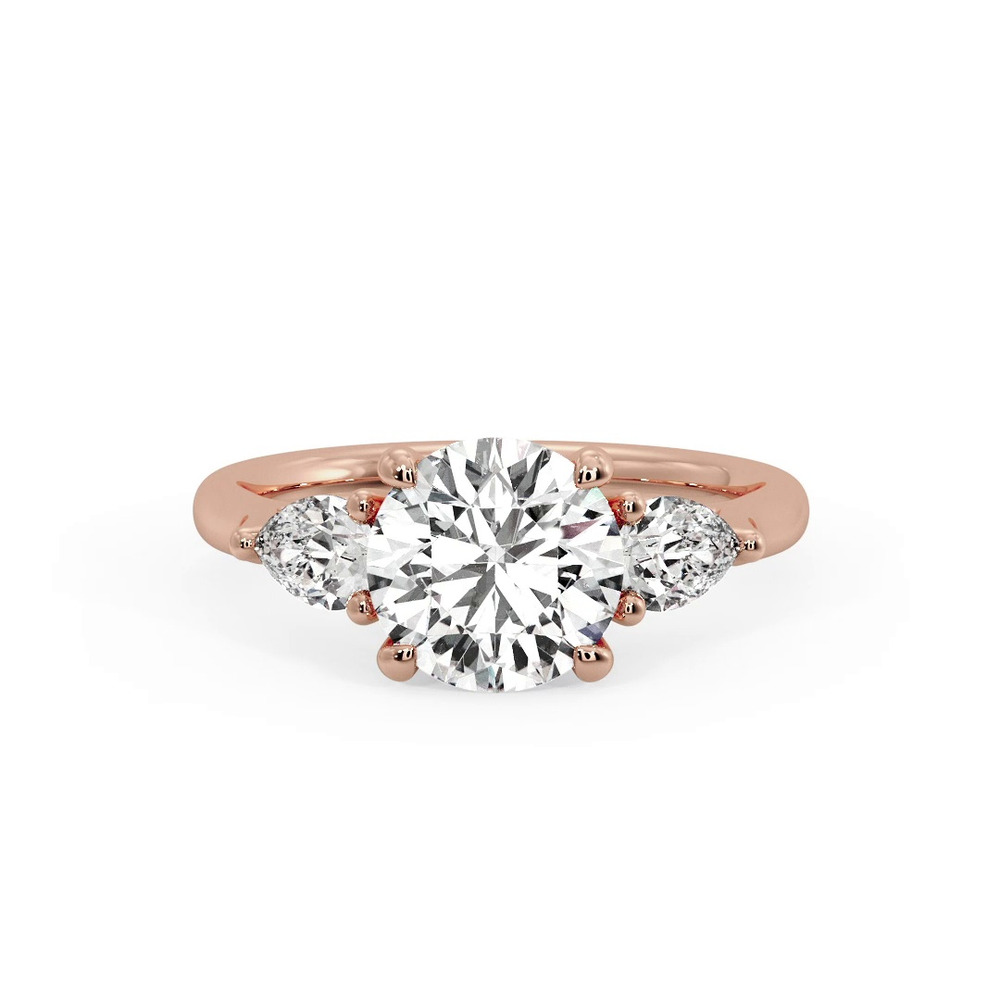 360 degree view of Alia Classic Pear Three-Stone Engagement Ring