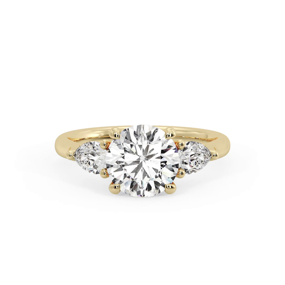 360 degree view of Alia Classic Pear Three-Stone Engagement Ring