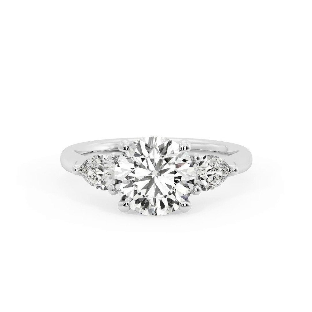 360 degree view of Alia Classic Pear Three-Stone Engagement Ring