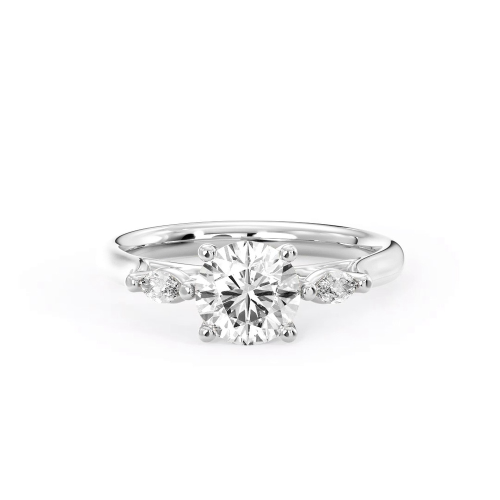360 degree view of Ellis Three-Stone Marquise Engagement Ring