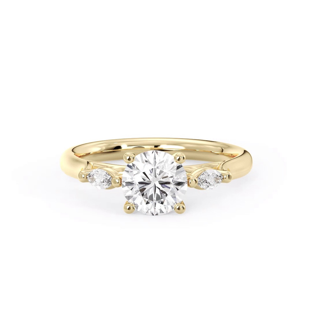 360 degree view of Ellis Three-Stone Marquise Engagement Ring