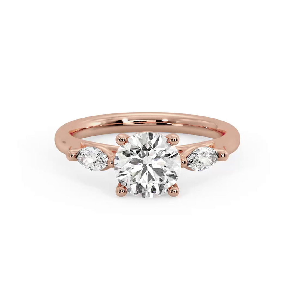 360 degree view of Kathryn Three-Stone Marquise Engagement Ring