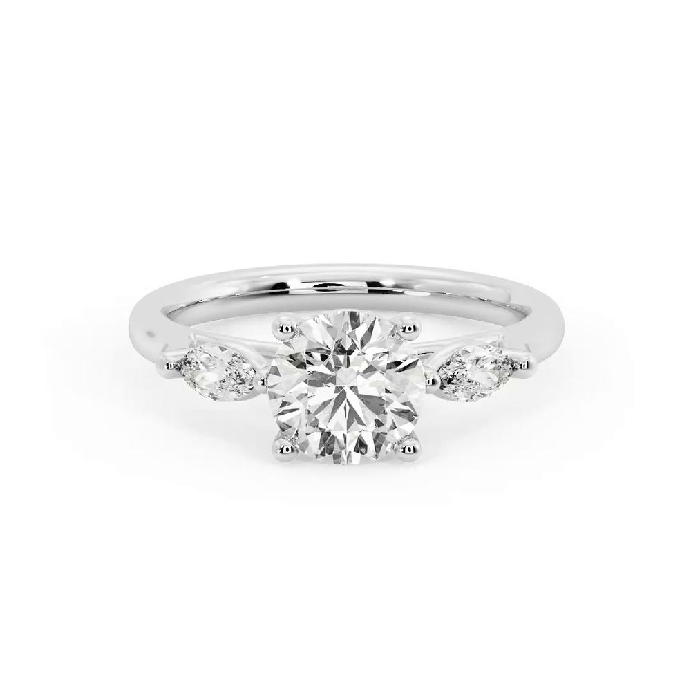 360 degree view of Kathryn Three-Stone Marquise Engagement Ring