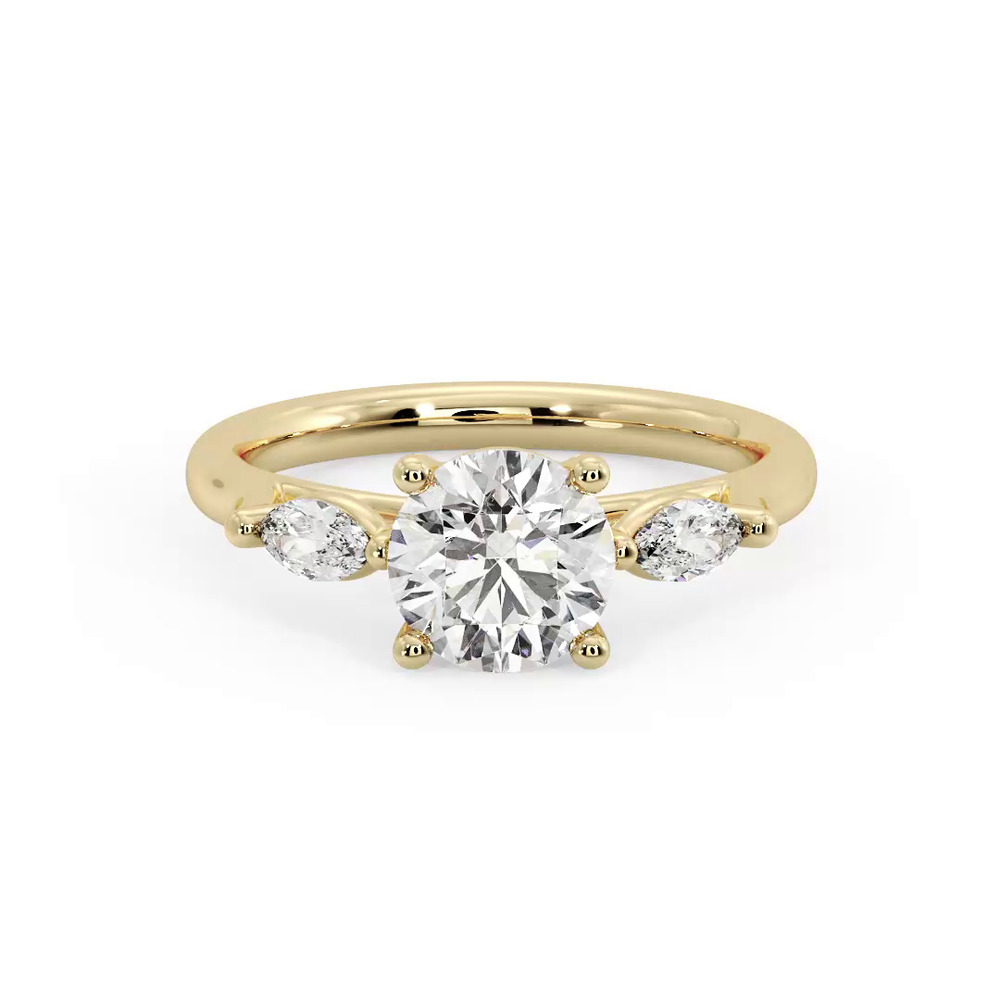 360 degree view of Kathryn Three-Stone Marquise Engagement Ring