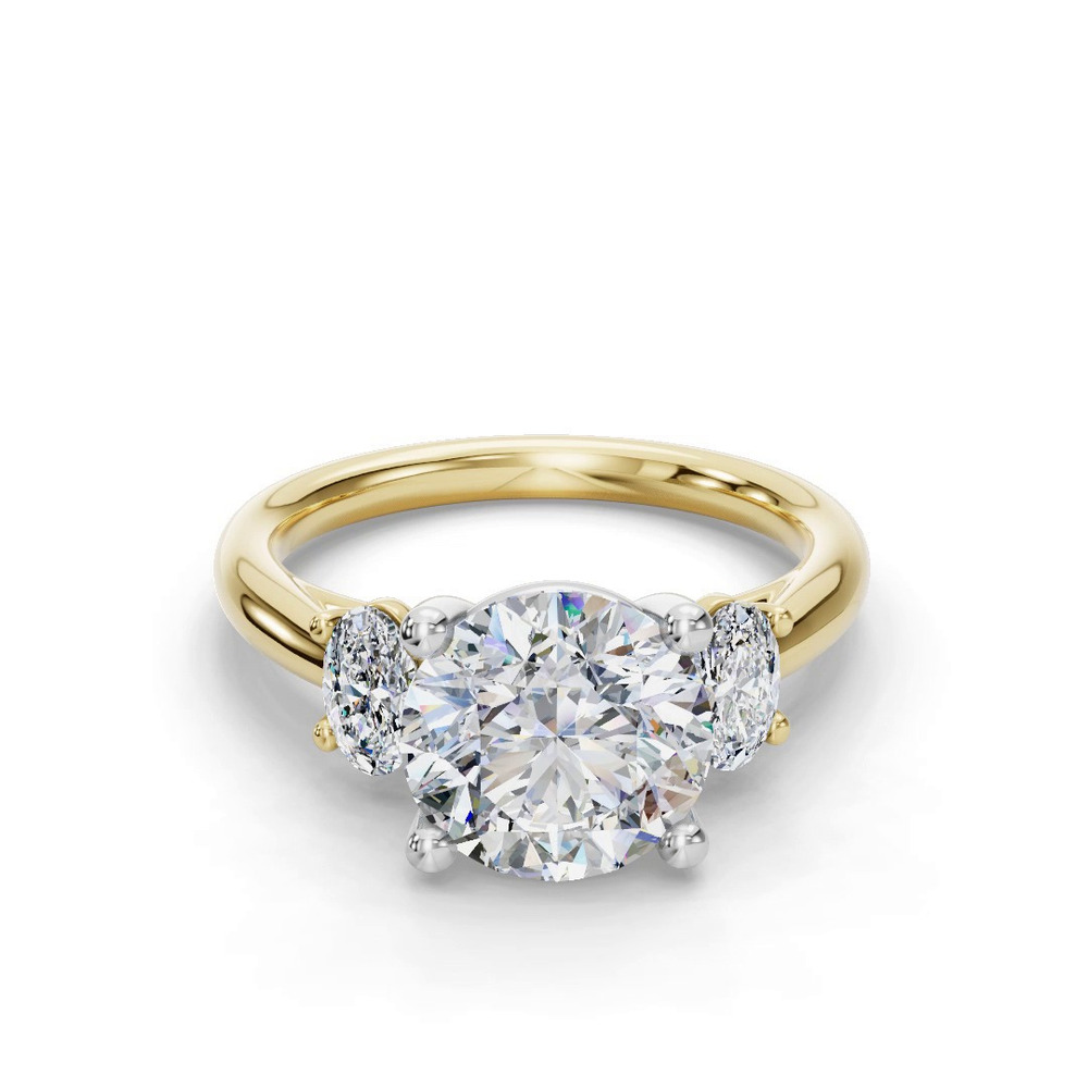 360 degree view of Valette Oval Three-Stone Engagement Ring