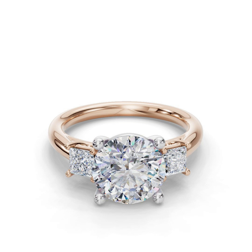 360 degree view of Valette Princess Three-Stone Engagement Ring