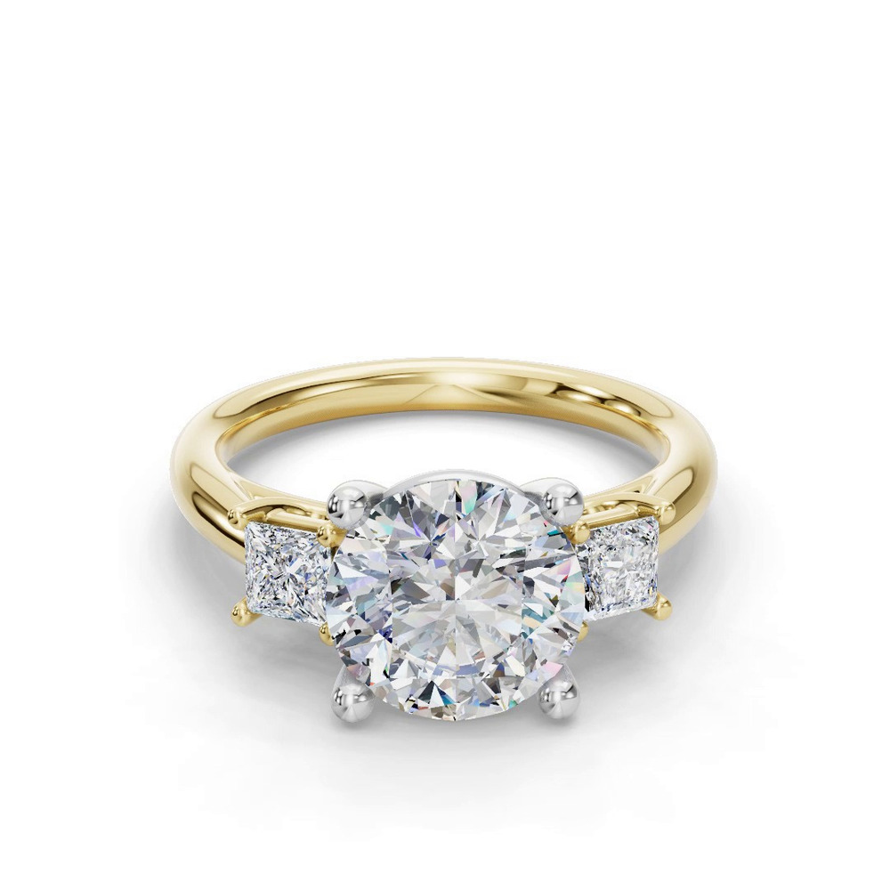360 degree view of Valette Princess Three-Stone Engagement Ring