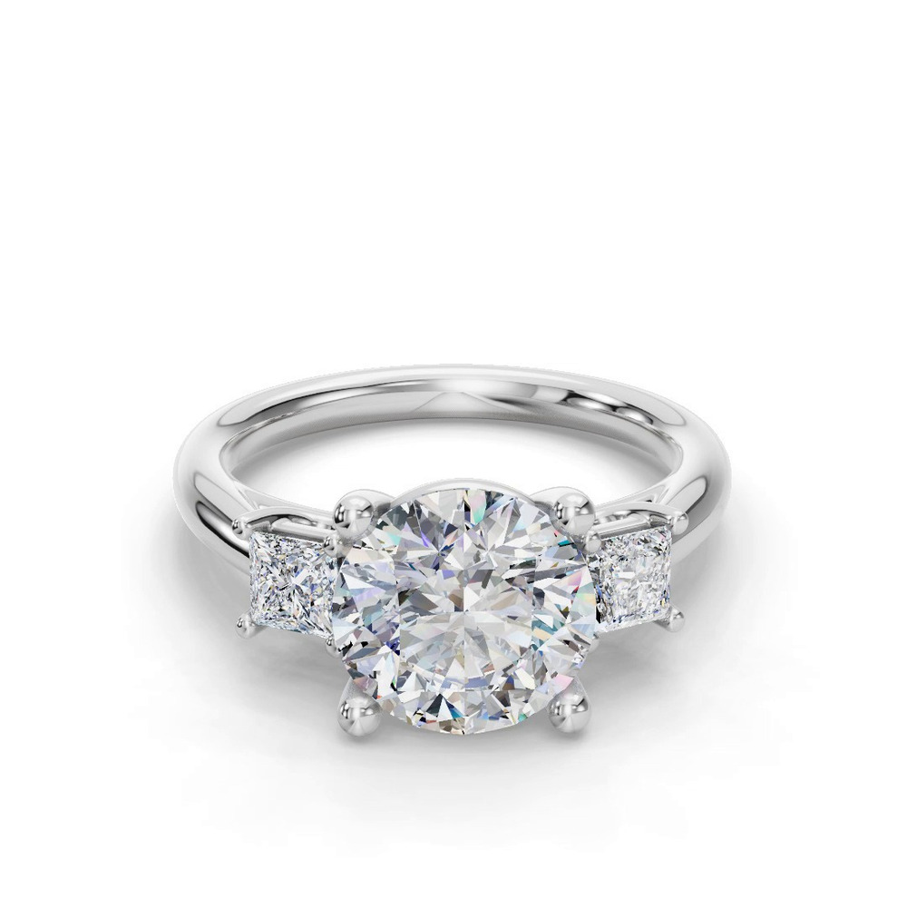360 degree view of Valette Princess Three-Stone Engagement Ring