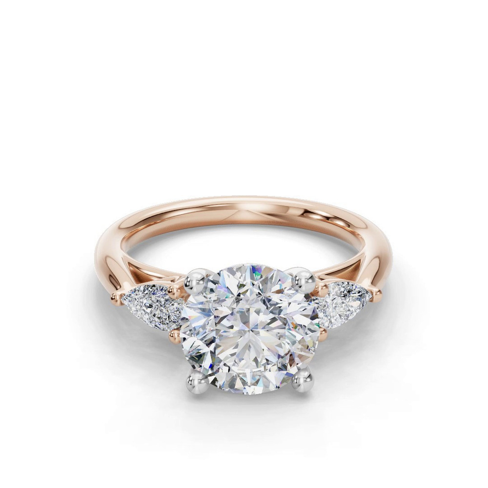 360 degree view of Valette Pear Three-Stone Engagement Ring