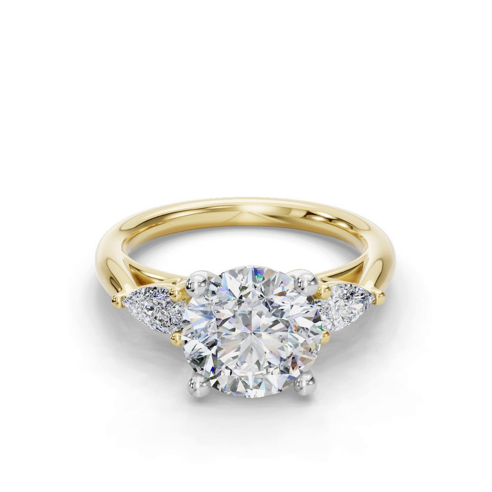 360 degree view of Valette Pear Three-Stone Engagement Ring