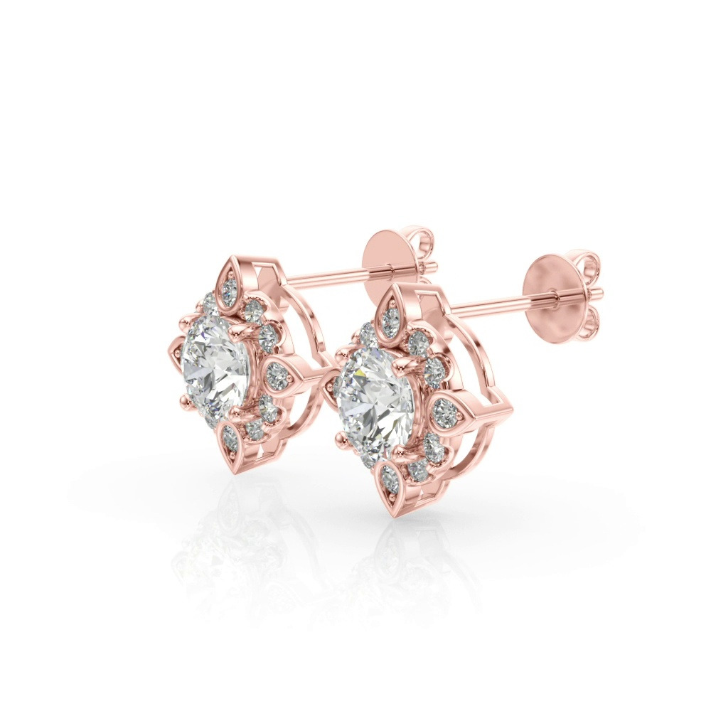 360 degree view of Diane Halo Earrings